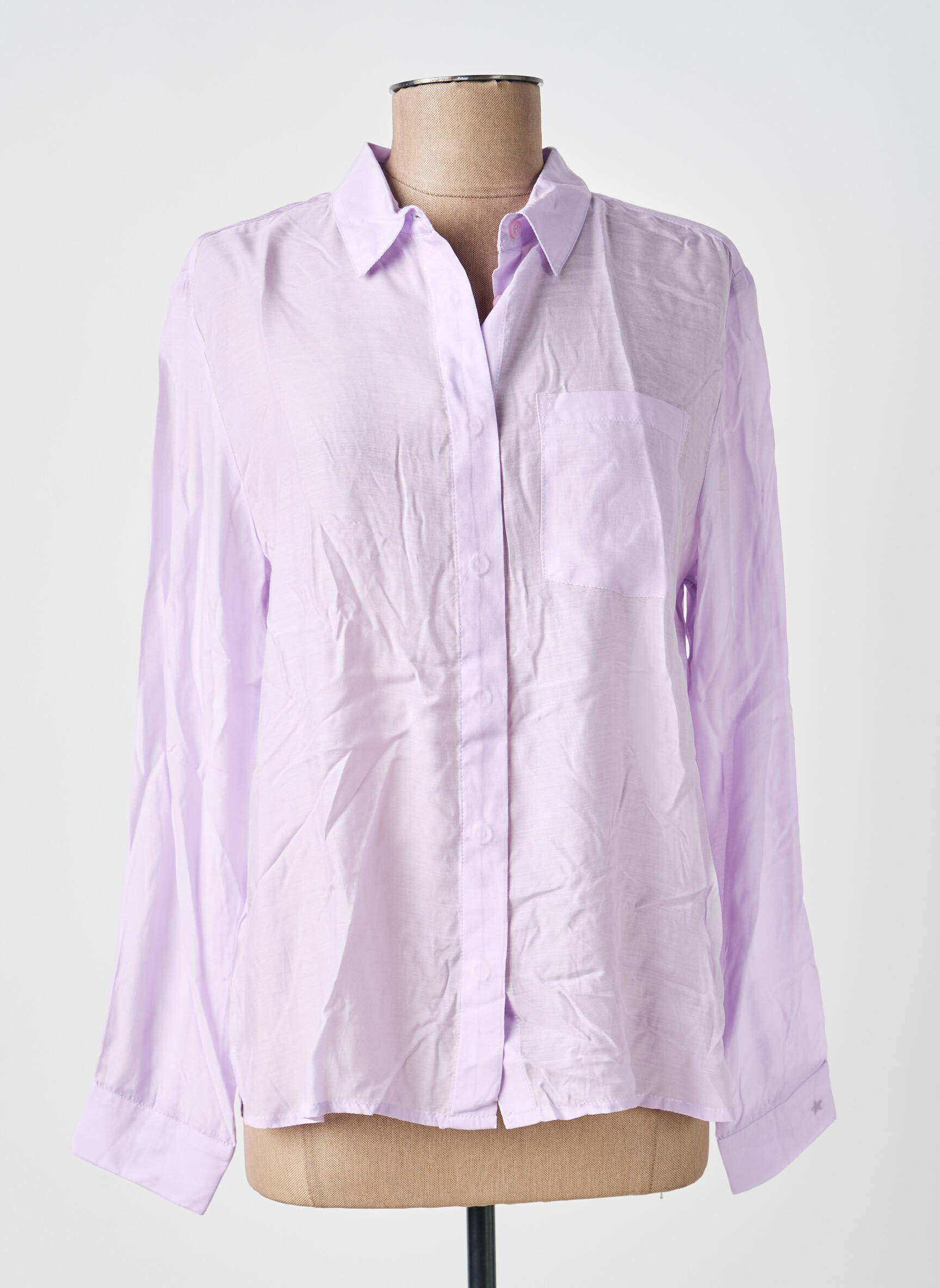 Cămașă țesătură poplin mâneci lungi violet LA PETITE ETOILE femeie