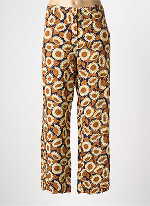 Pantalon drept talie cu cleme mărime normală maro NICE THINGS femeie
