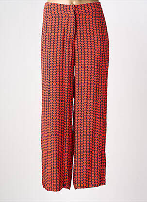 Pantalon drept țesătură crep talie înaltă portocalie NICE THINGS femeie
