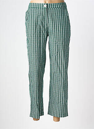 Pantalon 7/8 talie elastică mărime normală verde NICE THINGS femeie