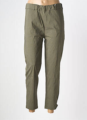 Pantalon 7/8 talie elastică mărime normală verde NEW HAO MAI femeie
