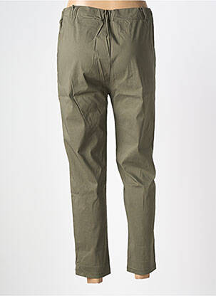 Pantalon 7/8 talie elastică mărime normală verde NEW HAO MAI femeie