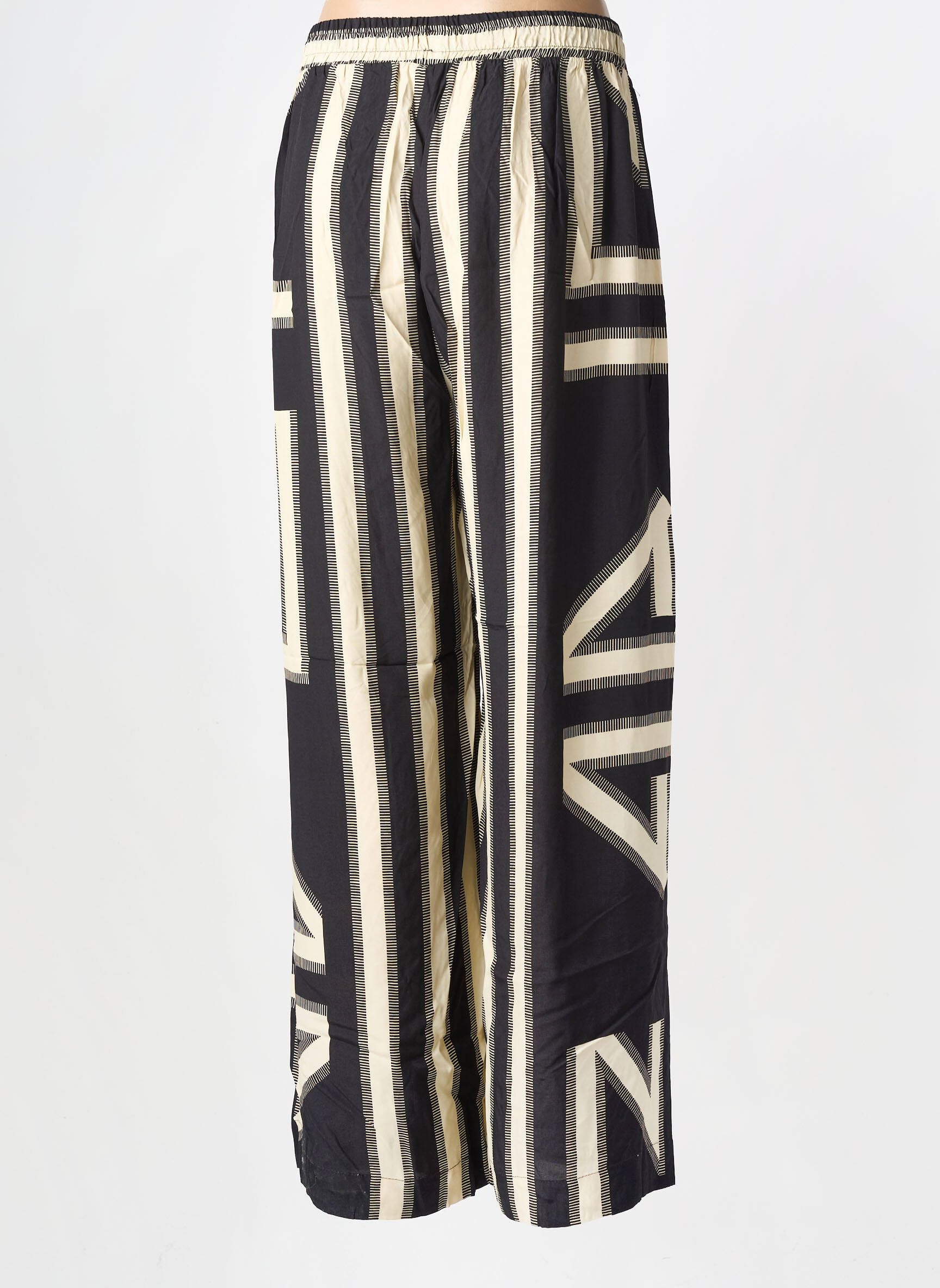 Pantalon larg buzunare mărime normală negru MAT. femeie