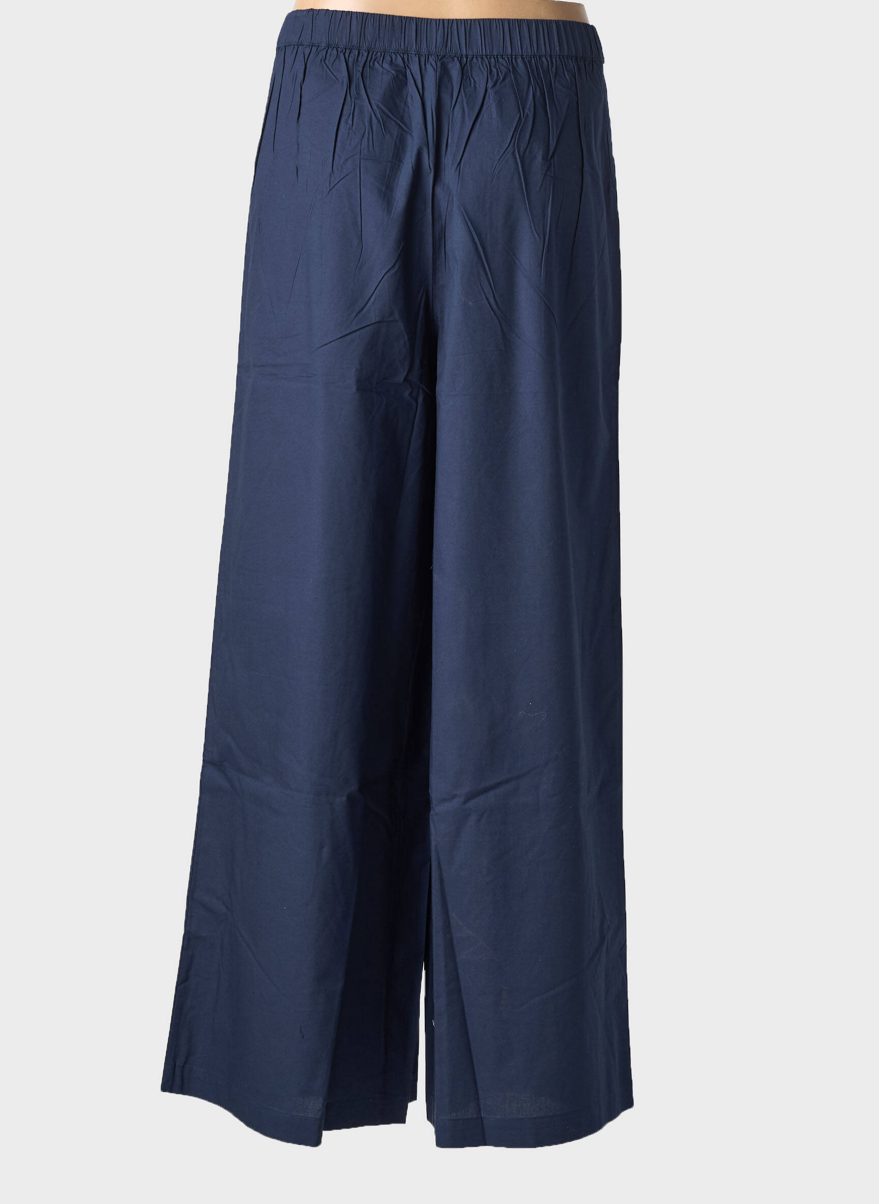 Pantalon larg țesătură poplin mărime normală albastru ZILCH femeie