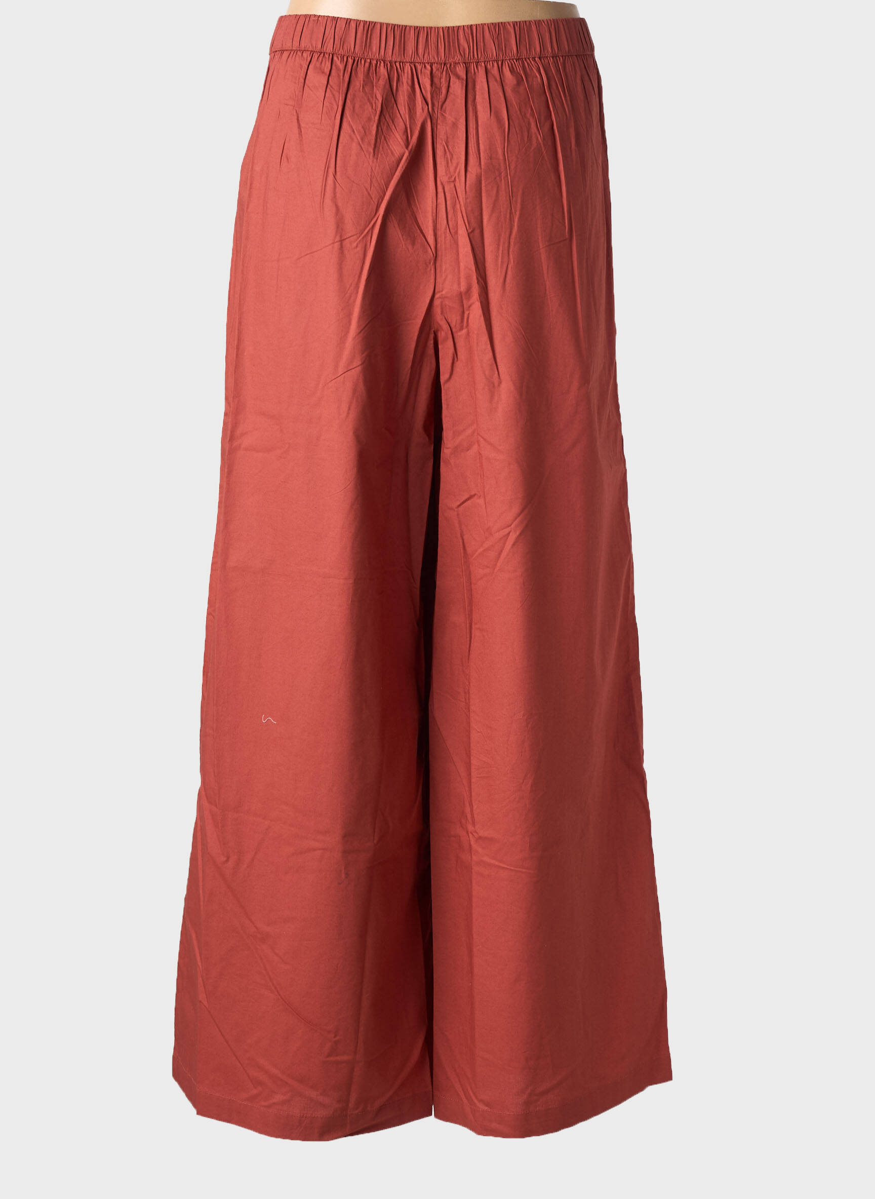 Pantalon larg țesătură poplin mărime normală portocalie ZILCH femeie