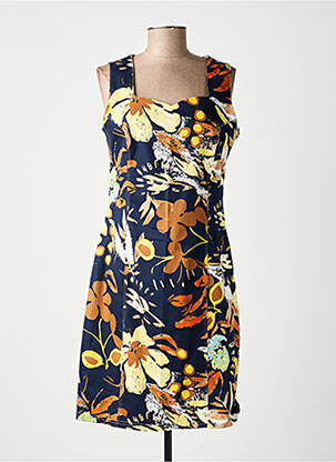 Rochie midi imprimeu floral fără mâneci albastru GUY DUBOUIS femeie