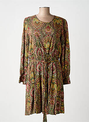 Rochie midi imprimeu floral mâneci lungi verde C'EST BEAU LA VIE femeie