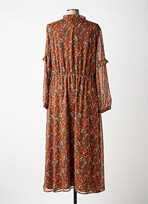Rochie lungă mâneci lungi mâneci lungi maro C'EST BEAU LA VIE femeie