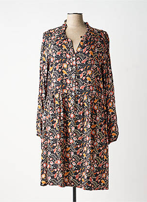 Rochie midi imprimeu floral mâneci lungi negru C'EST BEAU LA VIE femeie