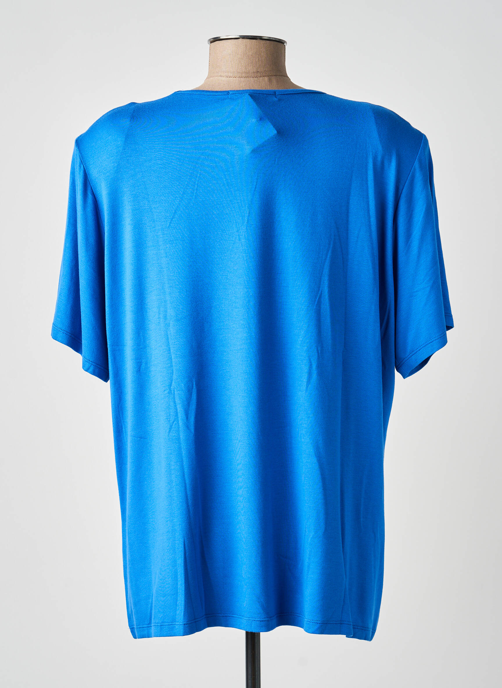 Tricou croială dreaptă mâneci scurte albastru I.ODENA femeie