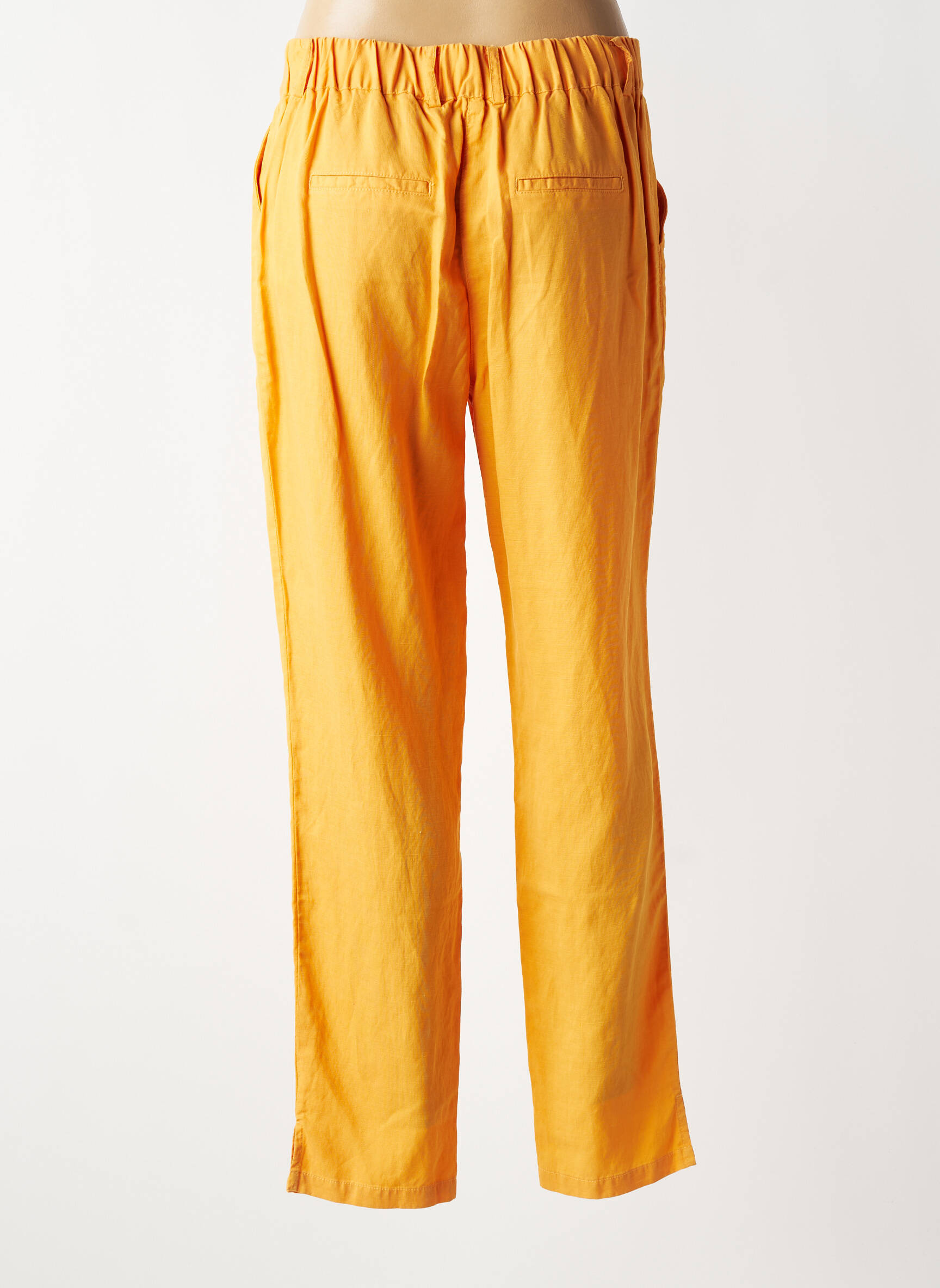 Pantalon drept țesătură crep mărime normală portocalie C'EST BEAU LA VIE femeie