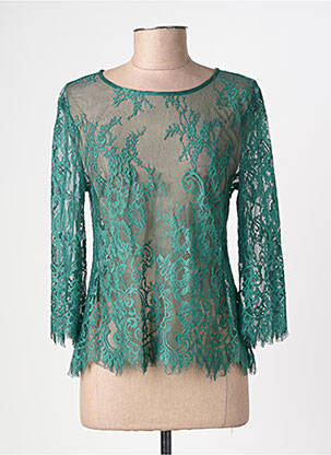 Top elasticitate mâneci 3/4 verde MARYLEY femeie