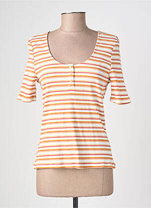 Tricou elasticitate mâneci scurte portocalie ARTLOVE femeie