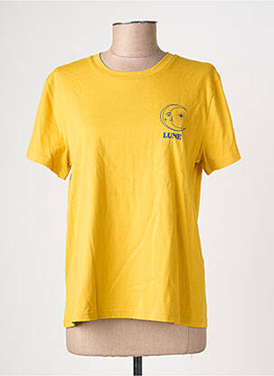 Tricou imprimeu fantezie mâneci scurte galben LA PETITE ETOILE femeie