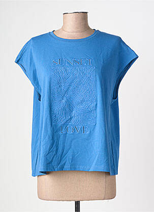 Tricou croială dreaptă mâneci scurte albastru LA PETITE ETOILE femeie