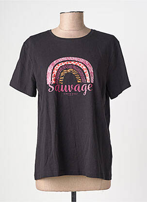 Tricou serigrafie mâneci scurte negru LA PETITE ETOILE femeie
