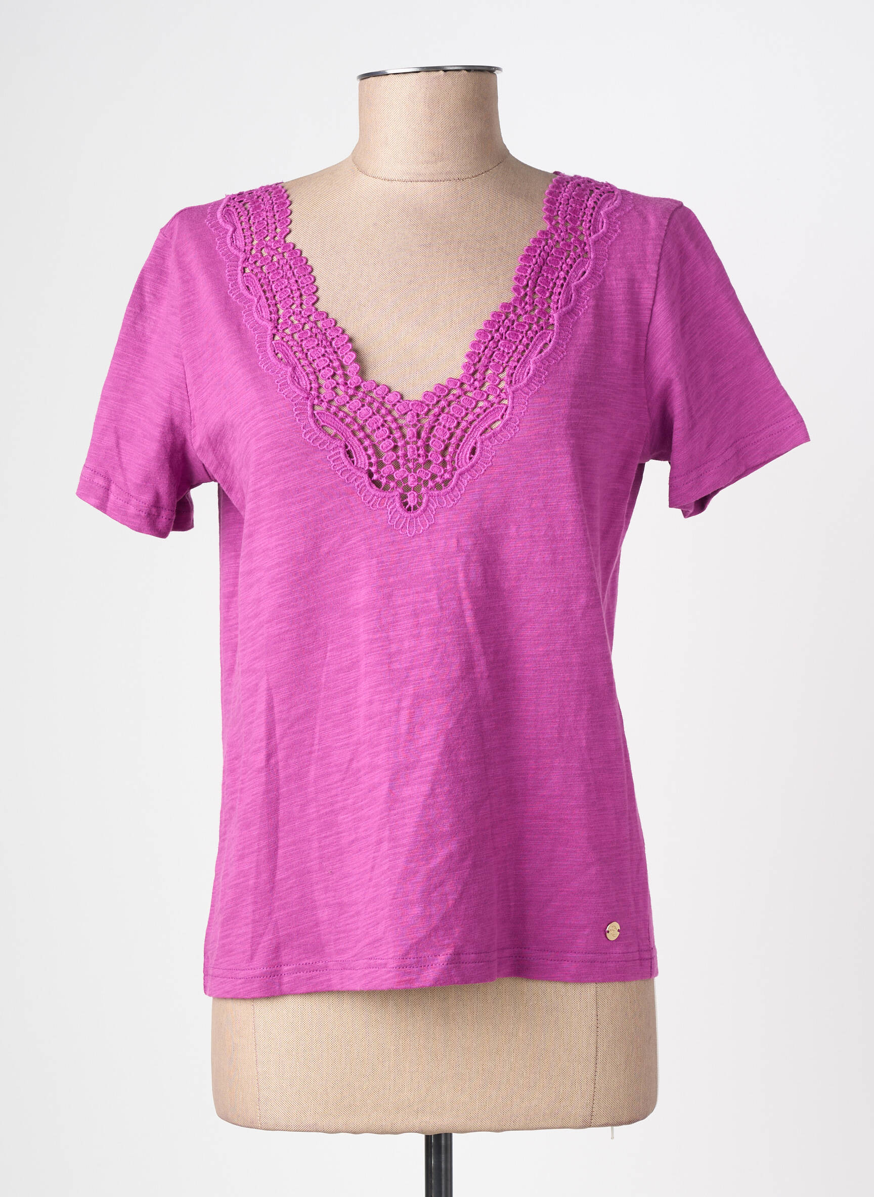 Tricou guler în v mâneci scurte violet LA PETITE ETOILE femeie