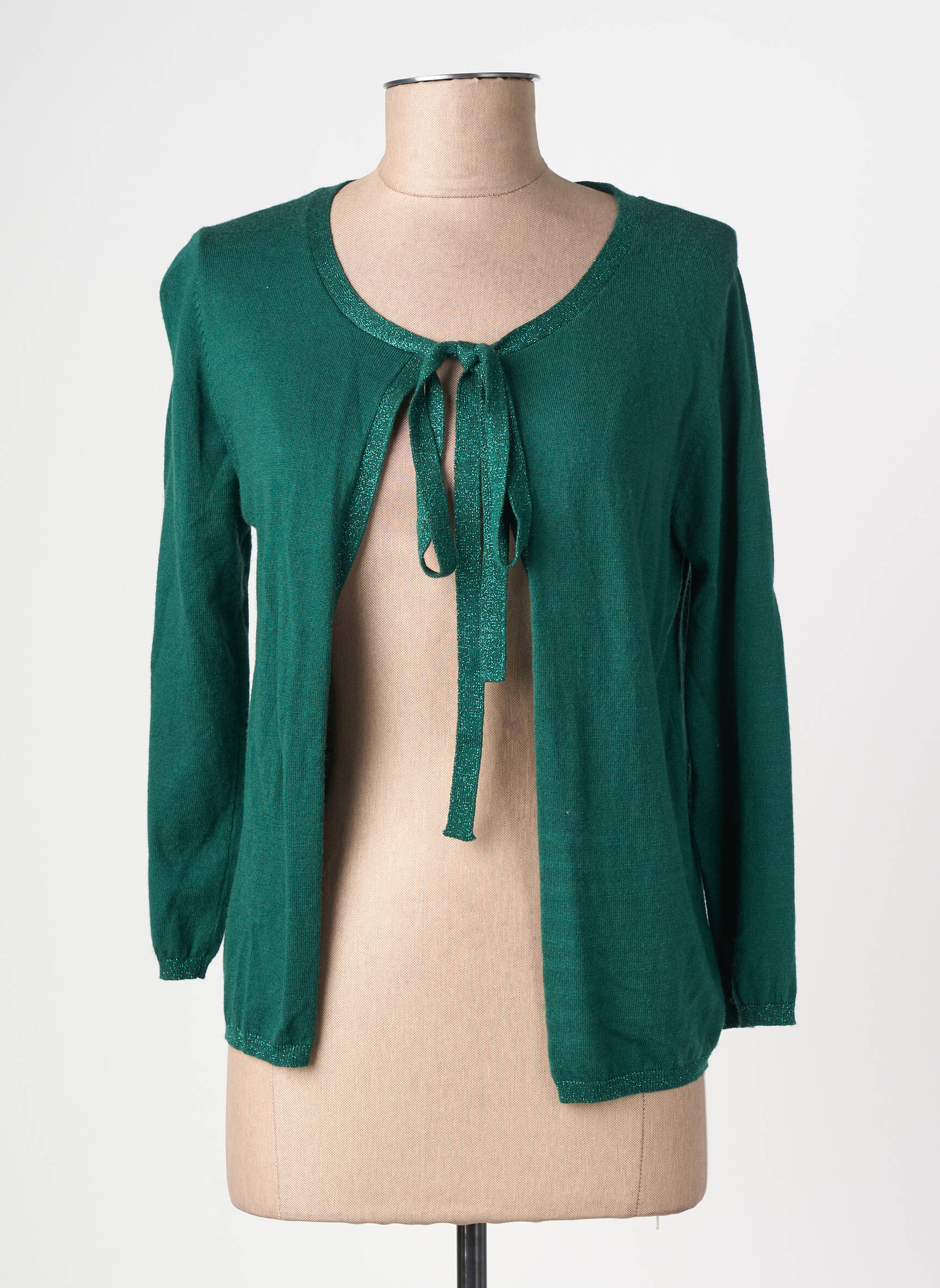 Vestă cu mâneci lungi mâneci 3/4 verde LA PETITE ETOILE femeie