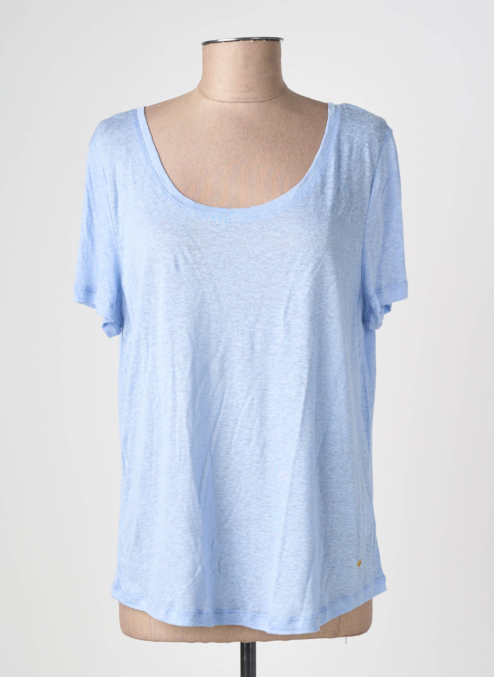 Tricou guler rotund mâneci scurte albastru LA PETITE ETOILE femeie