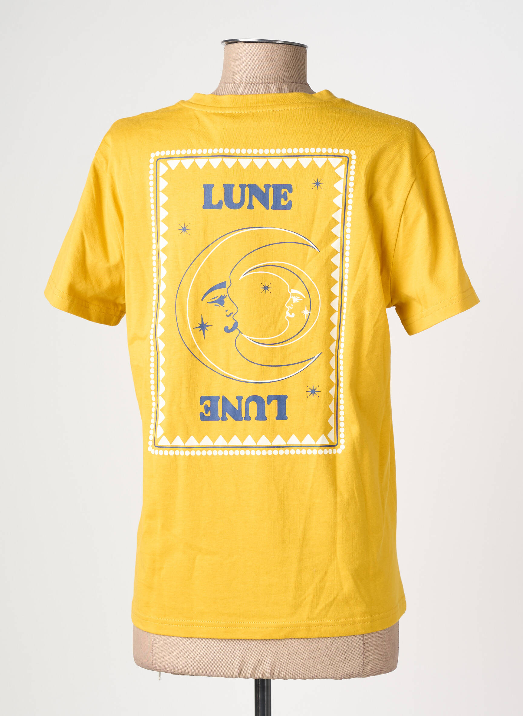 Tricou imprimeu fantezie mâneci scurte galben LA PETITE ETOILE femeie