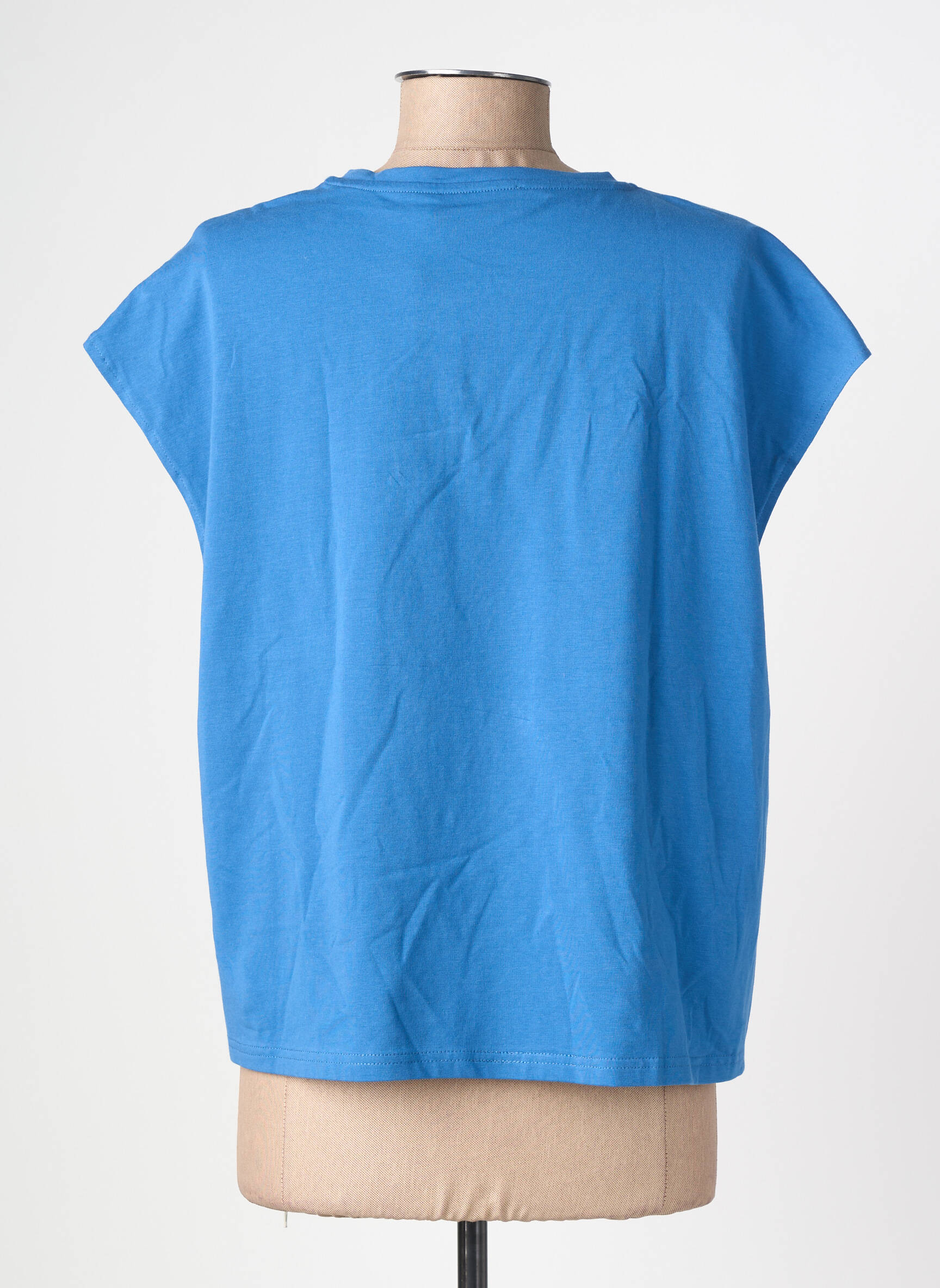 Tricou croială dreaptă mâneci scurte albastru LA PETITE ETOILE femeie