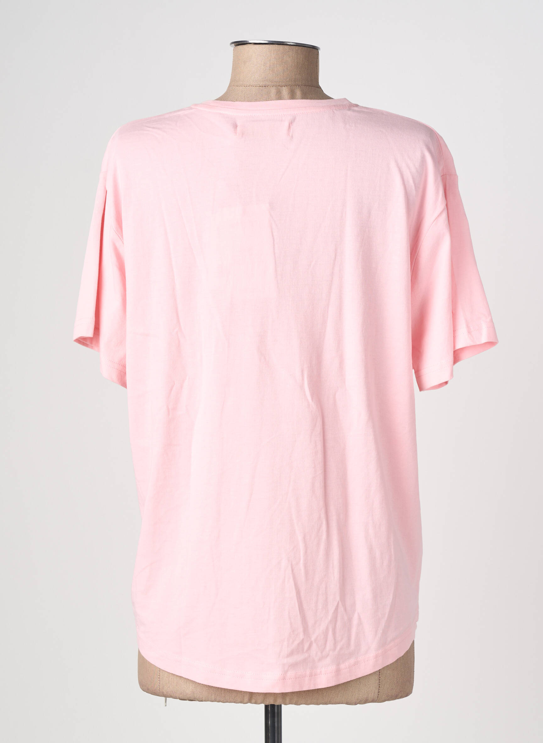 Tricou croială dreaptă mâneci scurte roz LA PETITE ETOILE femeie