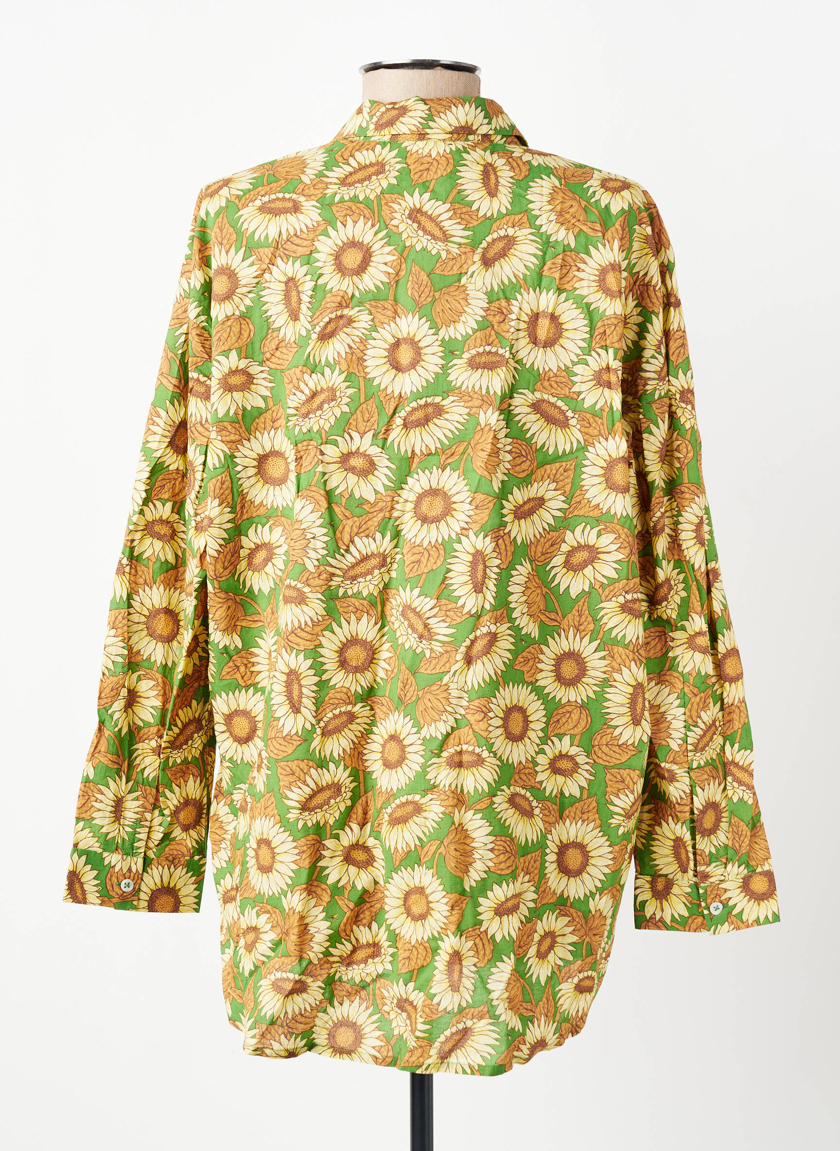 Cămașă imprimeu floral mâneci lungi verde NICE THINGS femeie