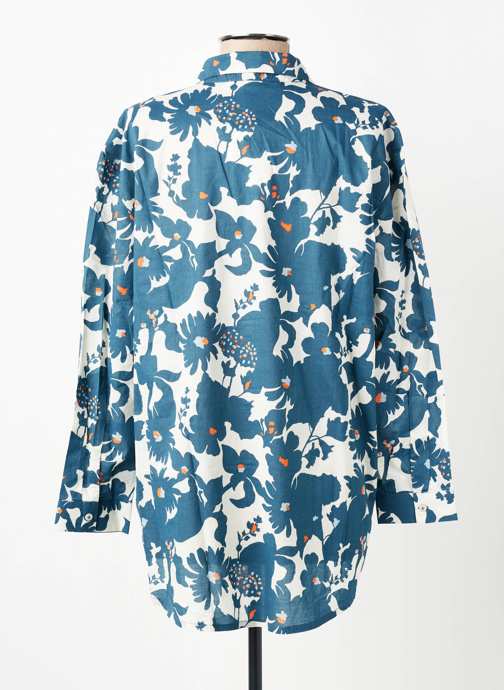 Cămașă imprimeu floral mâneci lungi albastru NICE THINGS femeie