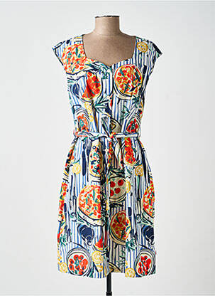 Rochie midi mâneci scurte mâneci scurte albastru BLUTSGESCHWISTER femeie