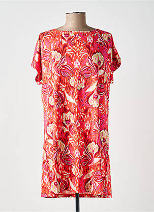 Rochie scurtă imprimeu floral mâneci scurte portocalie YEST femeie