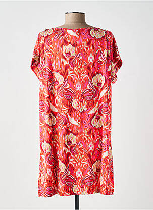 Rochie scurtă imprimeu floral mâneci scurte portocalie YEST femeie