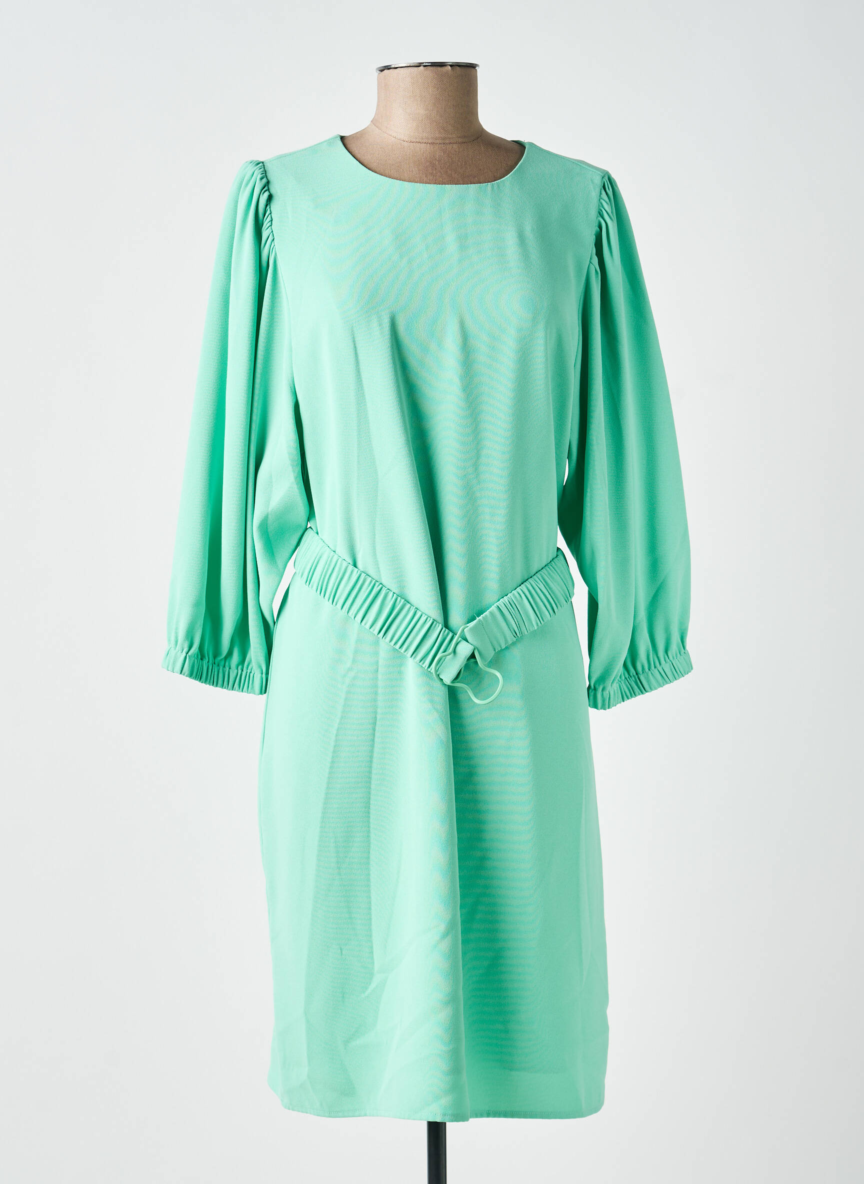 Rochie midi țesătură crep mâneci lungi verde ESQUALO femeie
