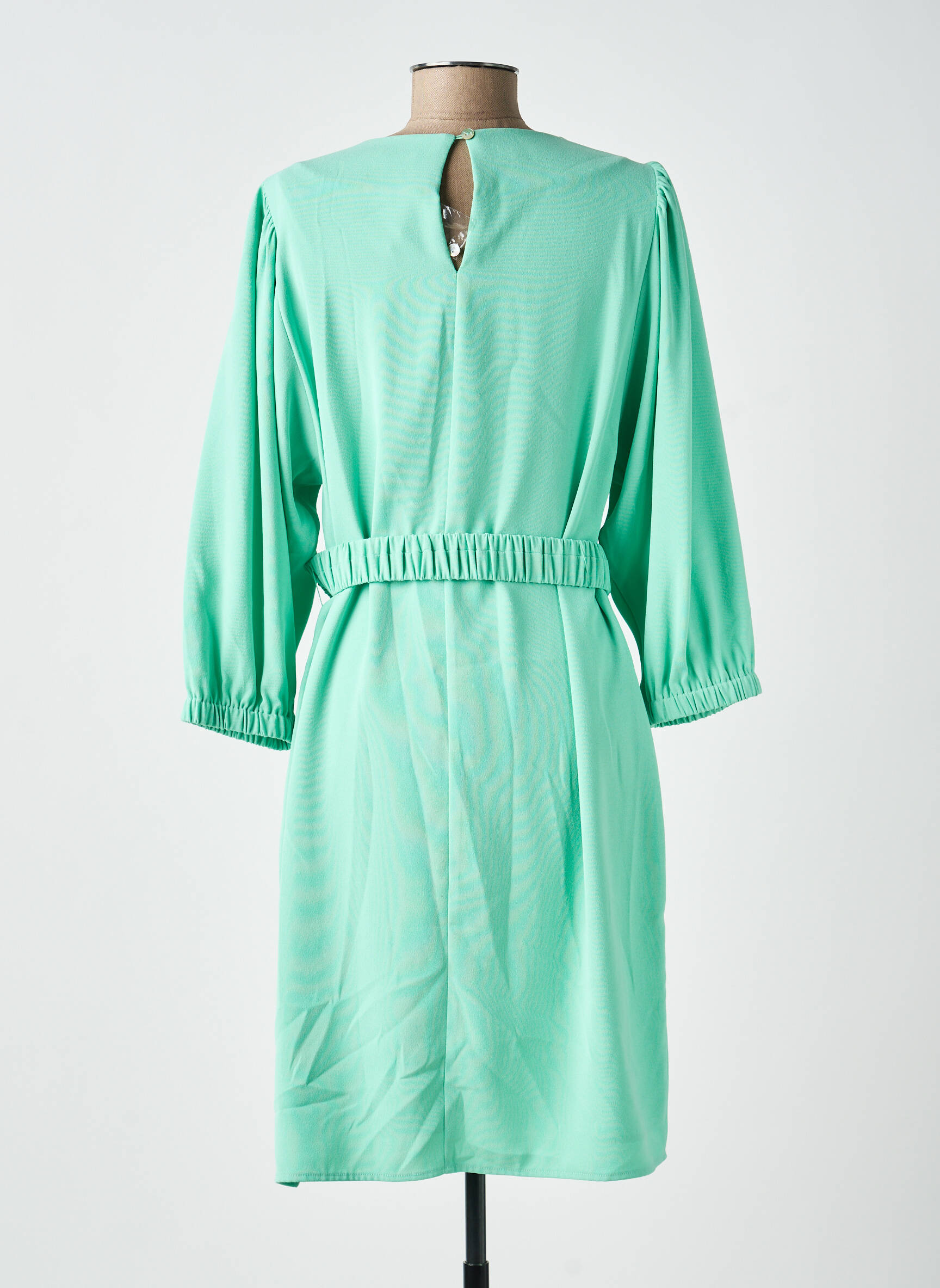 Rochie midi țesătură crep mâneci lungi verde ESQUALO femeie