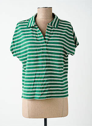 Top elasticitate mâneci scurte verde NICE THINGS femeie