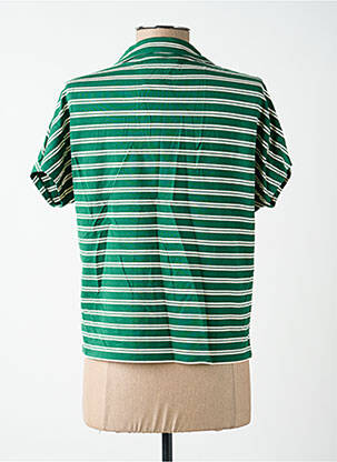 Top elasticitate mâneci scurte verde NICE THINGS femeie