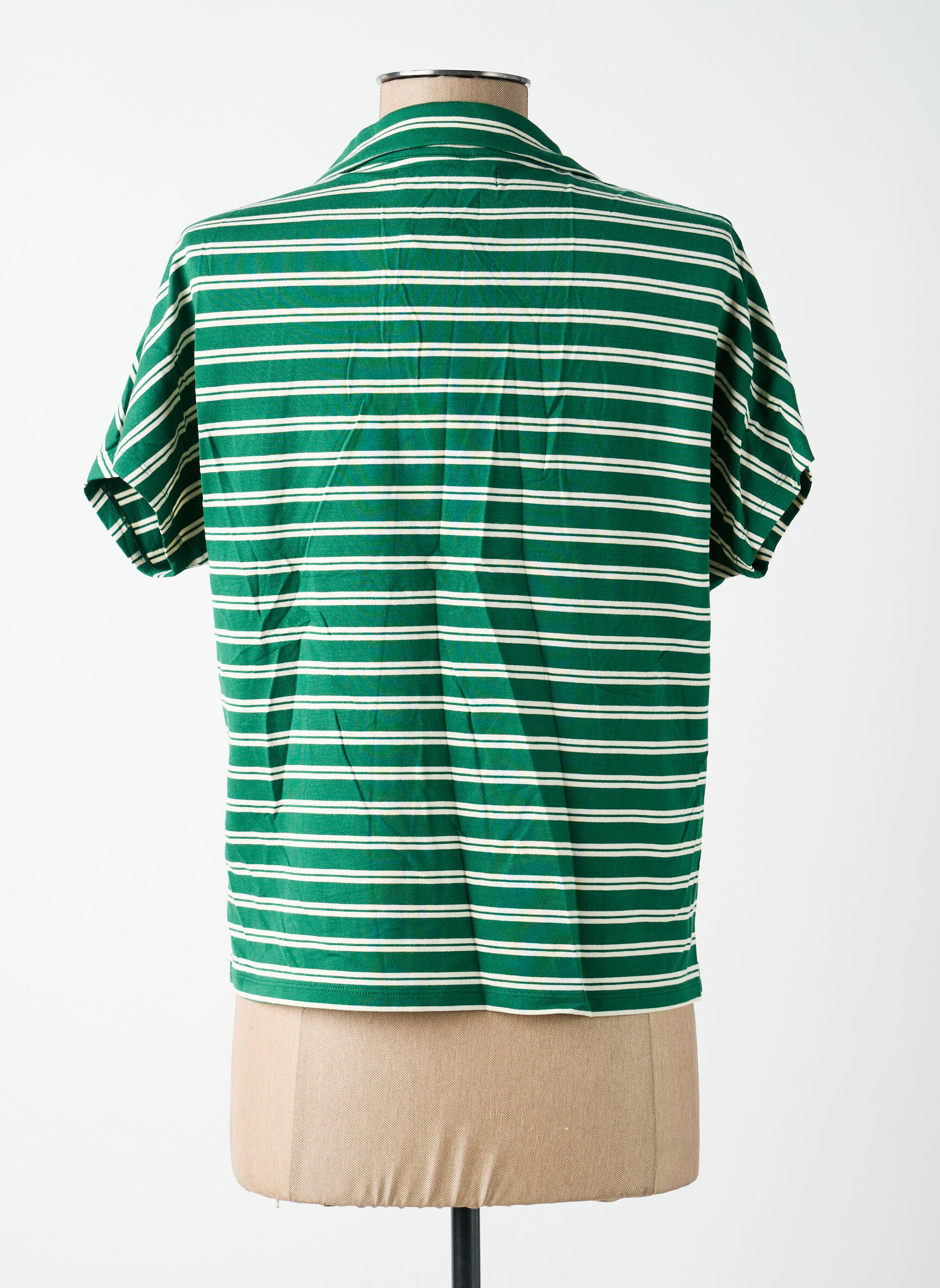 Top elasticitate mâneci scurte verde NICE THINGS femeie