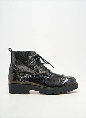 Botine/ghete material neted toc de 4 la 6 cm negru MARIA LEON femeie