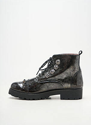 Botine/ghete material neted toc de 4 la 6 cm negru MARIA LEON femeie