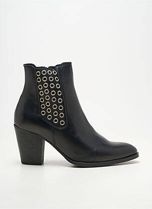 Botine/ghete material neted toc de 7 la 9 cm negru REQINS femeie