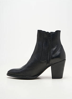 Botine/ghete material neted toc de 7 la 9 cm negru REQINS femeie