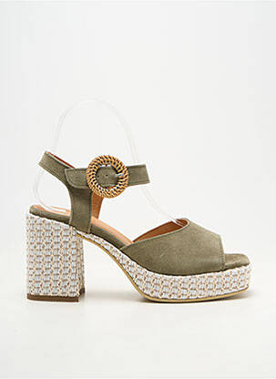 Sandale/pantofi decupați închidere cu buclă(e) toc de 7 la 9 cm verde MINKA DESIGN femeie