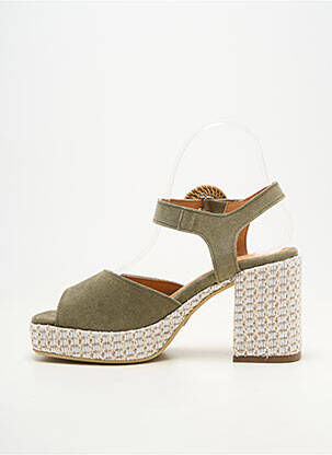 Sandale/pantofi decupați închidere cu buclă(e) toc de 7 la 9 cm verde MINKA DESIGN femeie