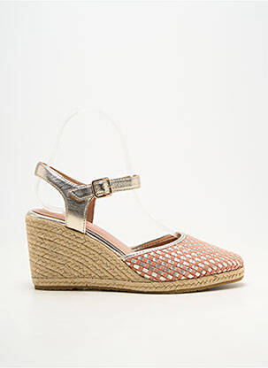 Espadrile vârf rotund toc de 7 la 9 cm portocalie EMILIE KARSTON femeie