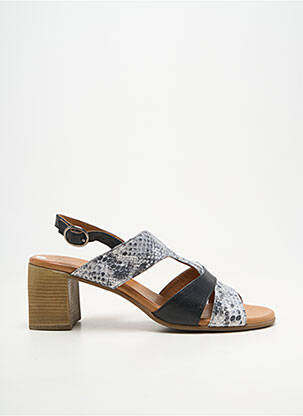 Sandale/pantofi decupați material neted toc de 4 la 6 cm negru ELUE PAR NOUS femeie