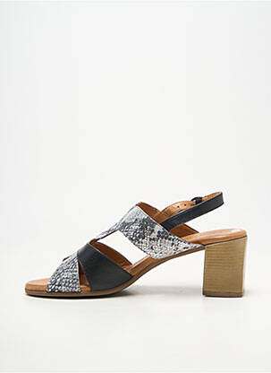 Sandale/pantofi decupați material neted toc de 4 la 6 cm negru ELUE PAR NOUS femeie