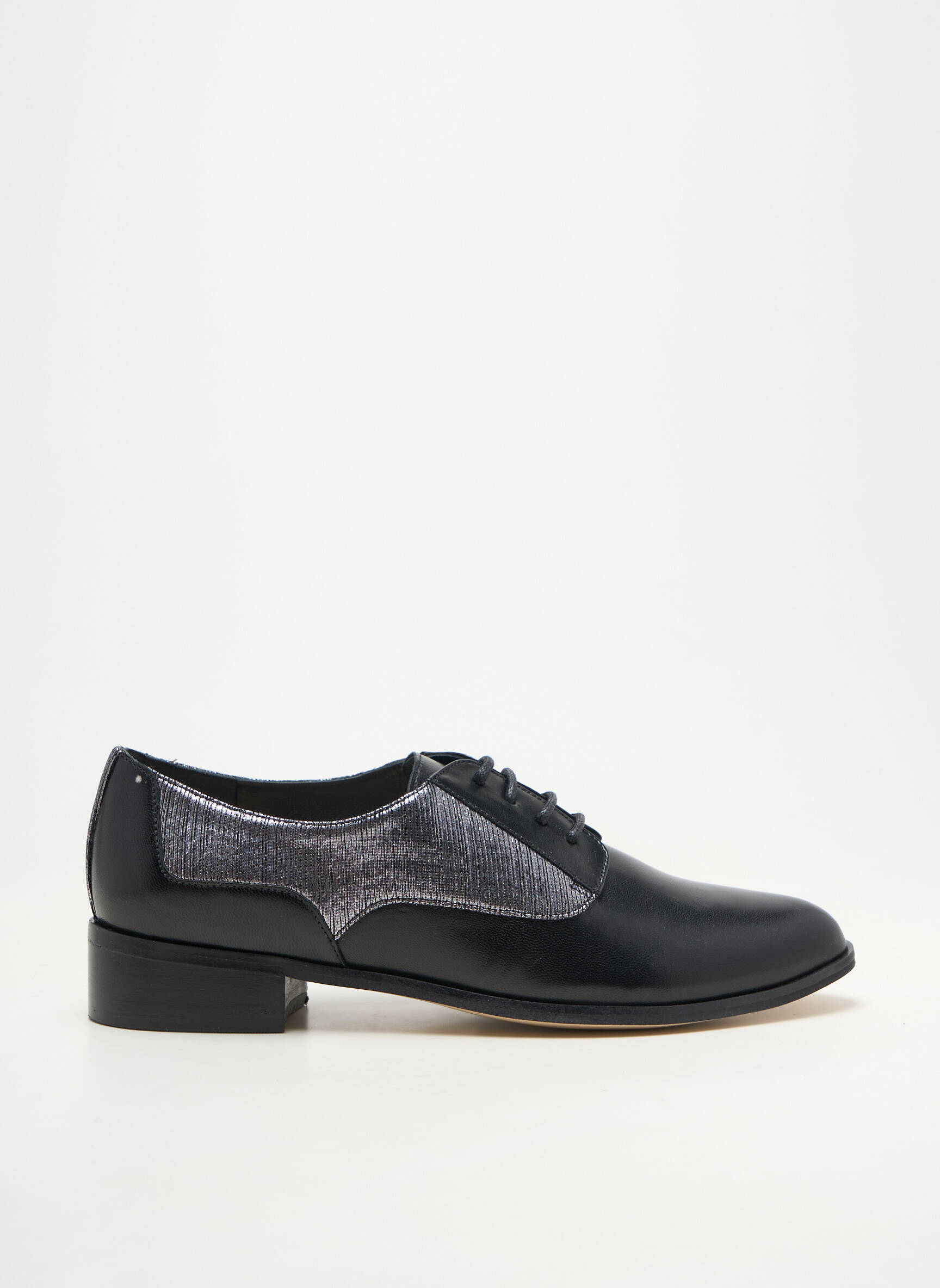 Derby-uri material neted toc plat până la 3 cm negru MELLOW YELLOW femeie