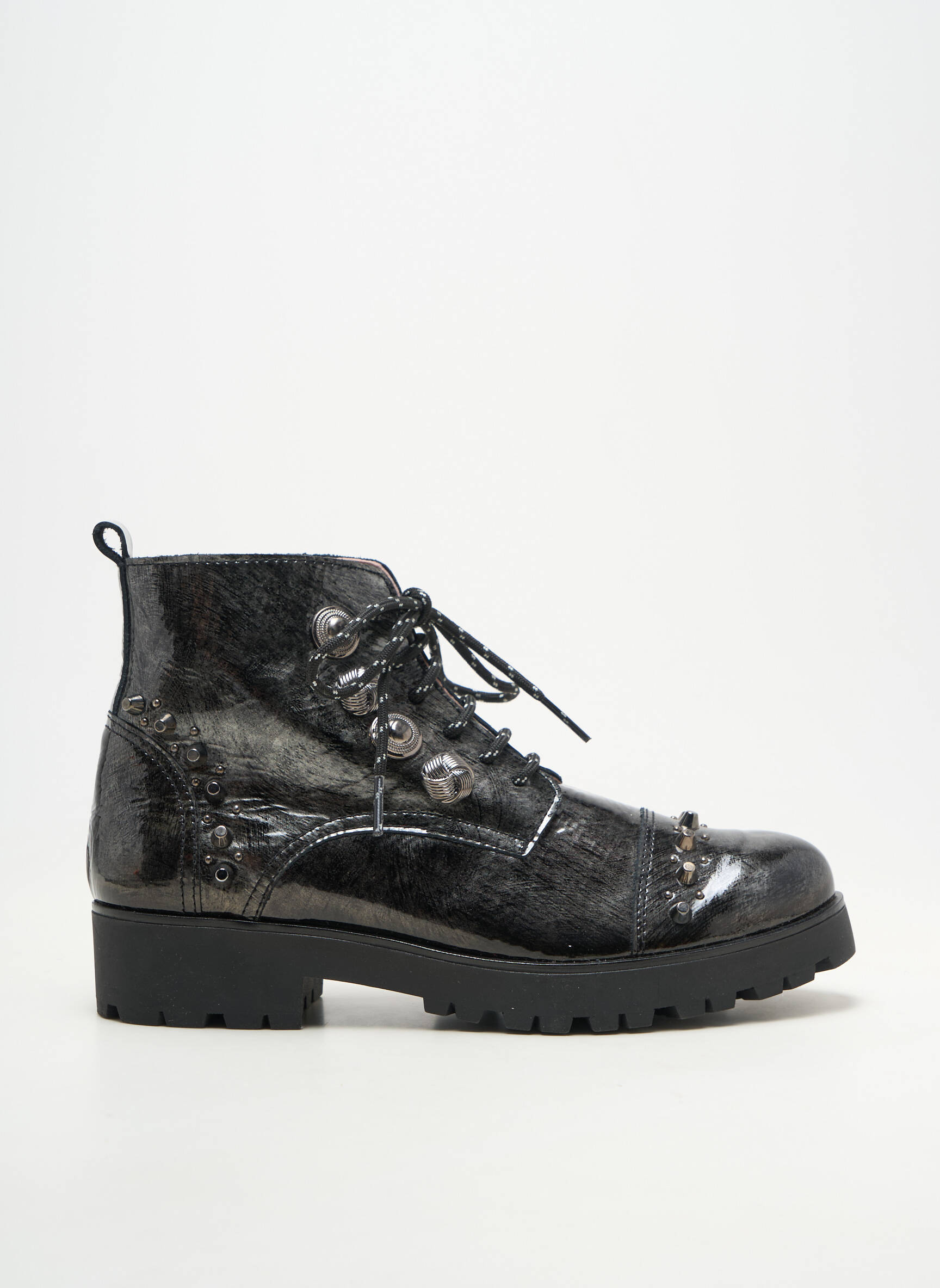 Botine/ghete material neted toc de 4 la 6 cm negru MARIA LEON femeie