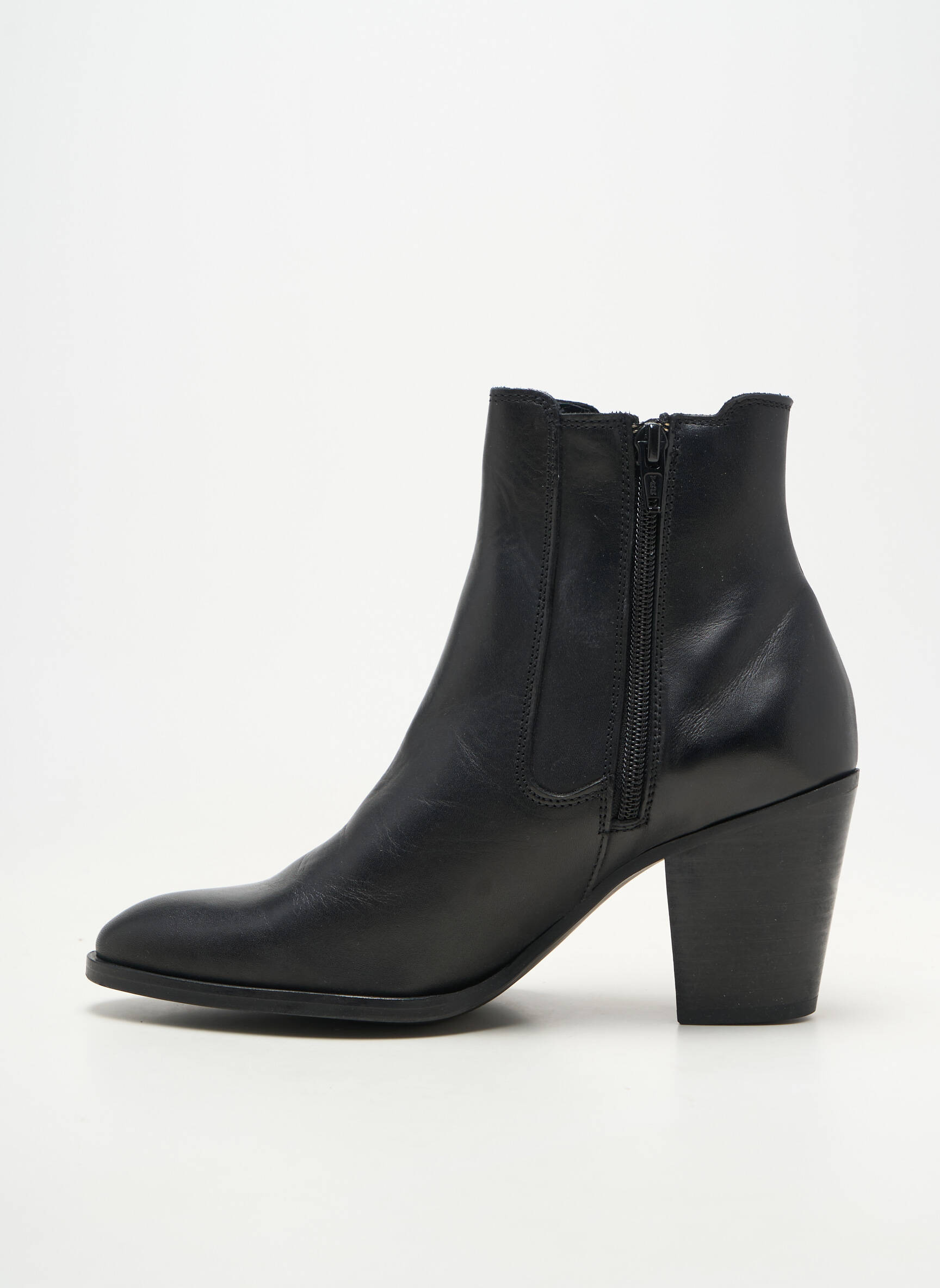 Botine/ghete material neted toc de 7 la 9 cm negru REQINS femeie