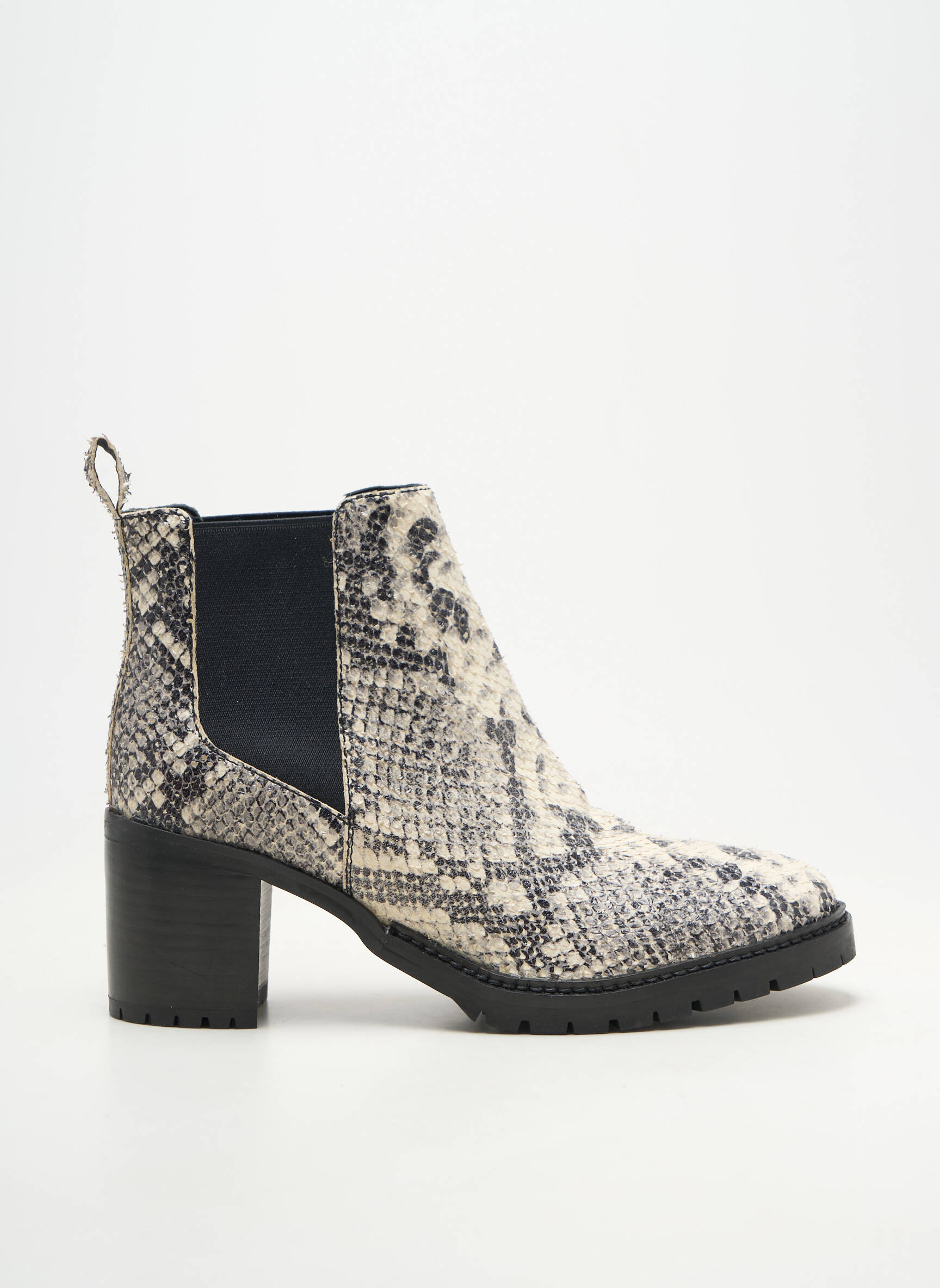 Botine/ghete vârf rotund toc de 7 la 9 cm negru REQINS femeie