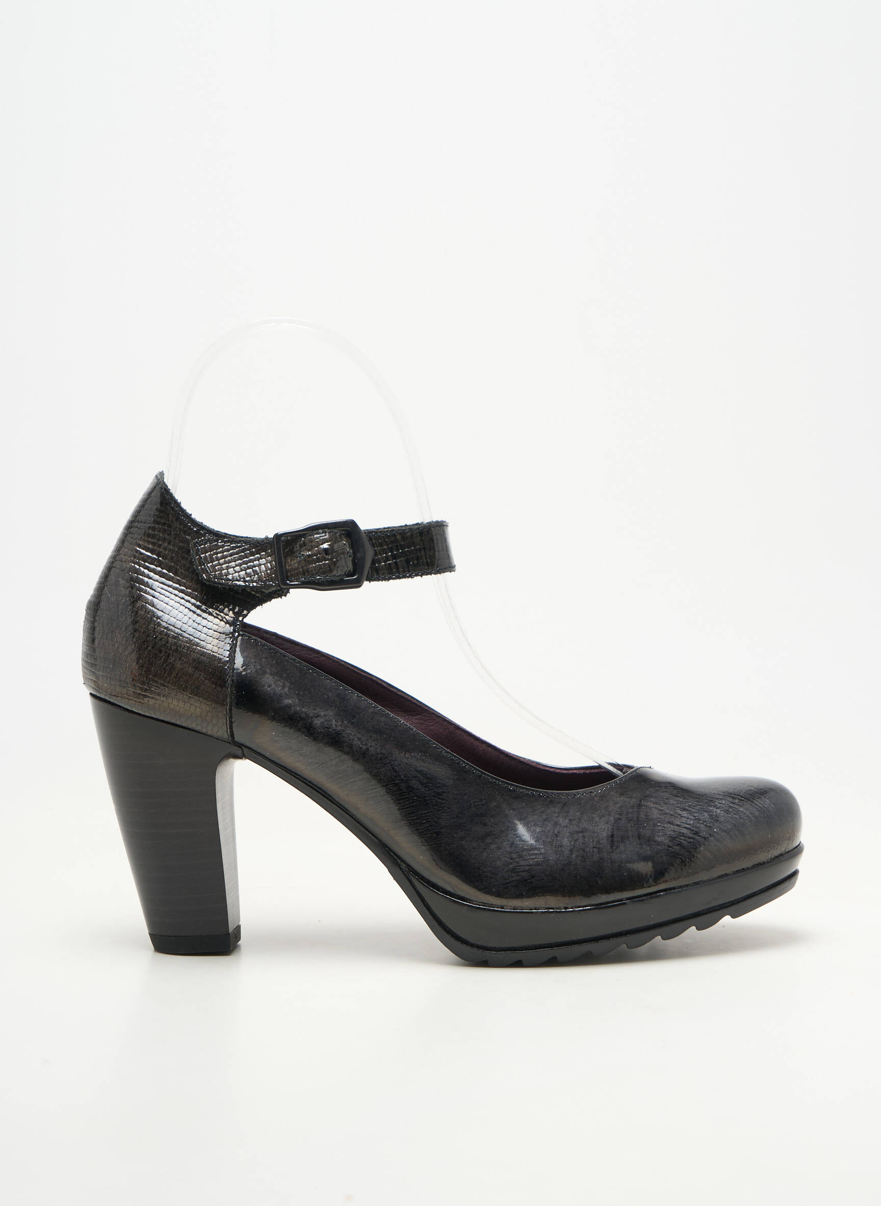 Pantofi cu toc material neted toc de 7 la 9 cm negru JOSE SAENZ femeie